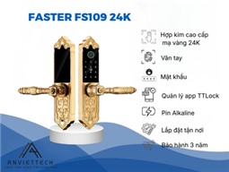 Khóa Thông Minh Cửa Đại Sảnh Mạ Vàng Faster FS109 24K